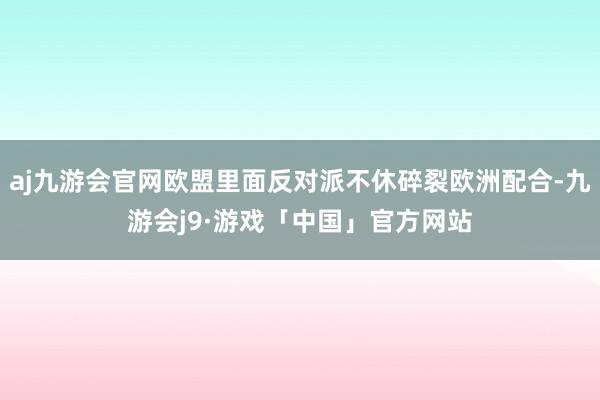 aj九游会官网欧盟里面反对派不休碎裂欧洲配合-九游会j9·游戏「中国」官方网站